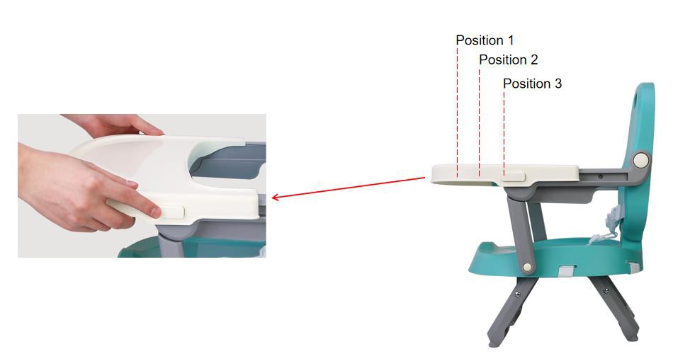 Baby Booster Seat With 3-Position Adjustable Tray