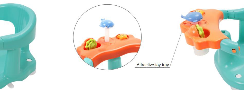 Baby Bath Seat With An Attractive Toy Tray