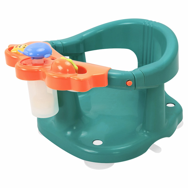 EN Safety Standard Baby Bath Seat With Attractive Toy Tray Dark Cyan