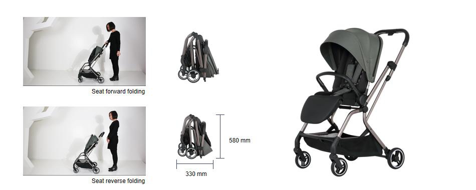 Seat Two-way One-hand Rapid Auto Folding Baby Stroller