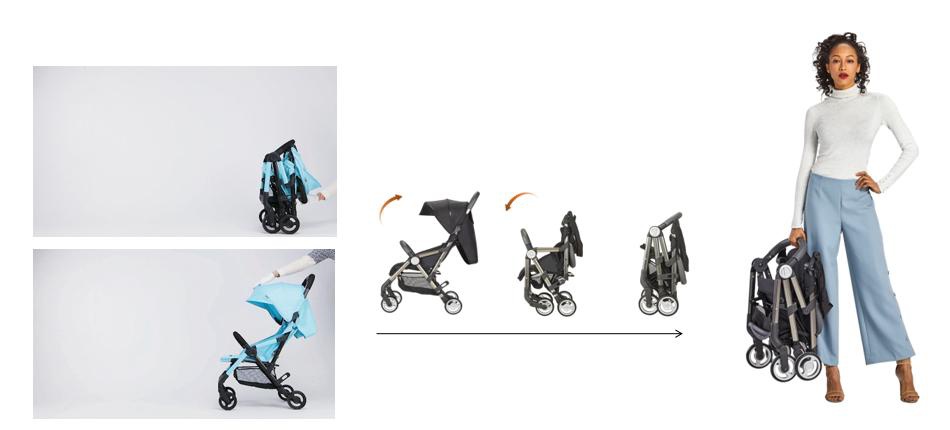 One-hand Rapid Folding Baby Stroller